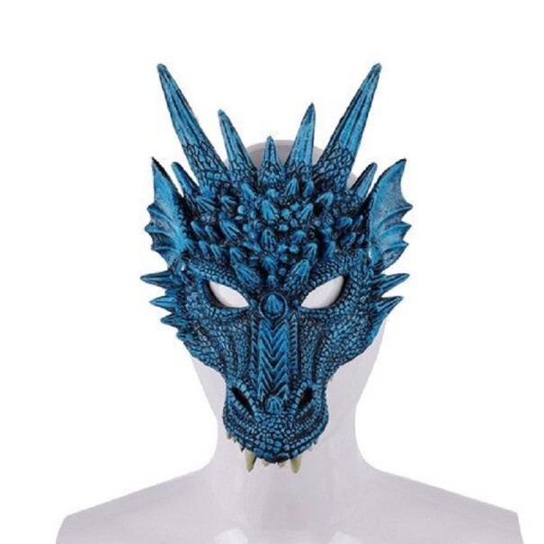 Halloween-Drachenmaske blau