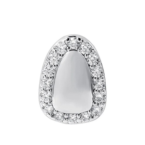 Halloween grillz fogdíszek strasszokkal Üreges, szabálytalan dizájn Hip-hop kiegészítő Arany-ezüst színű fogékszerek Férfiaknak és nőknek egyaránt ezüst