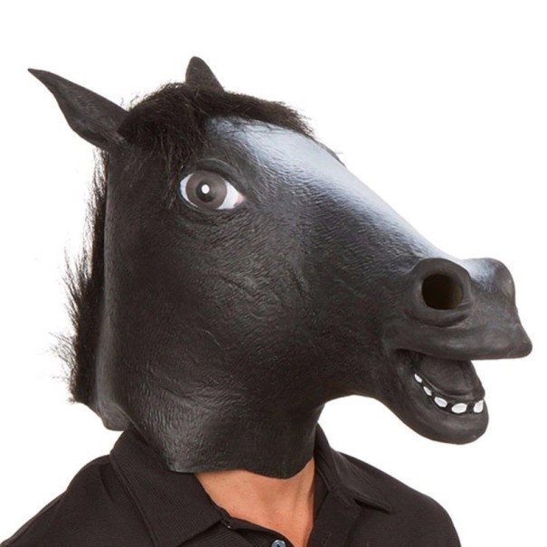 Halloween hestemaske sort