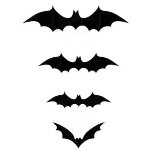 Halloween-koriste lepakko Vedenkestävä seinätarra musta lepakko 3D musta tarra 60 kpl 1