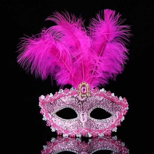 Halloween-maske H1088 mørkerosa