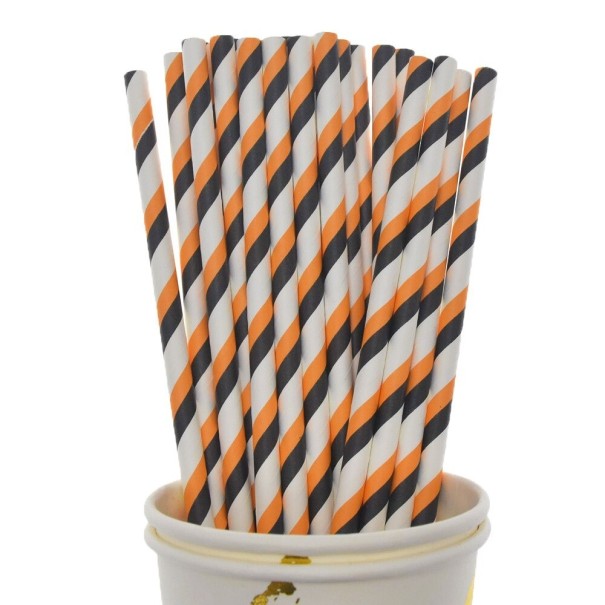 Halloween papieren rietjes 50 stuks 4