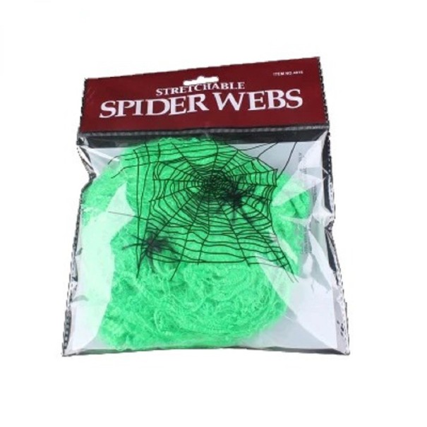 Halloweenská dekorace pavučina V101 zelená