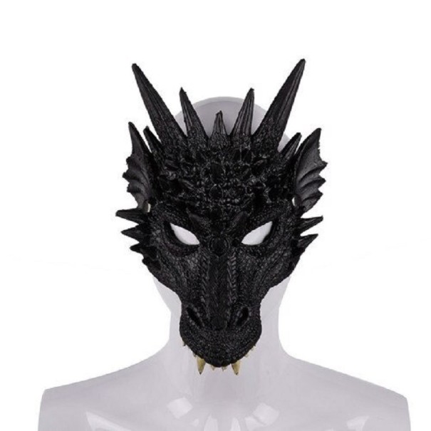 Halloweenská maska drak černá