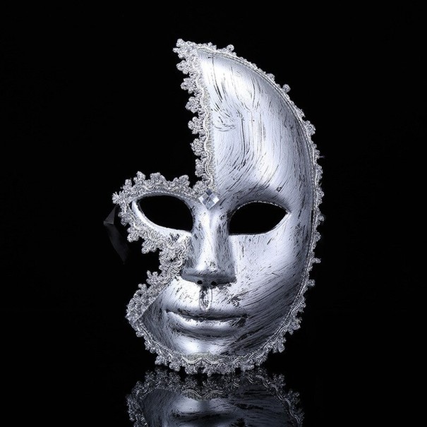 Halloweenská maska H1110 stříbrná 1