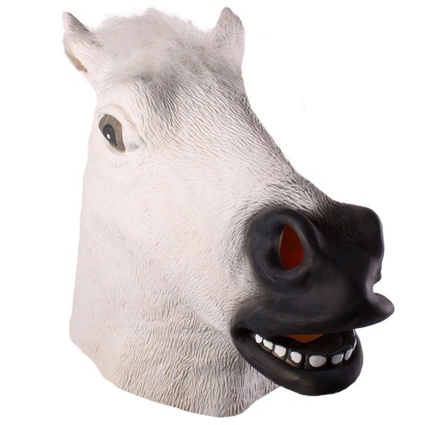 Halloweenská maska koně bílá