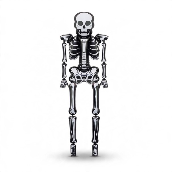 Halloweenska Nafukowalna Dekoracja Kostnica Stojący Balon 250 x 80 cm Obża Kostka Całej Postaci Czarna i Biała Na Halloweenową Imprezę 1