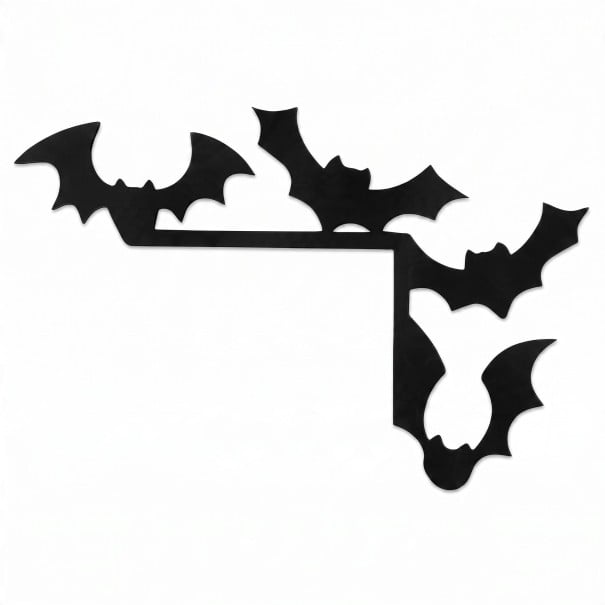 Halloweenská rohová dekorácia na rám dverí a zrkadla Netopýri 12 x 8 cm Čierna Ozdobná silueta Výzdoba interiéru na Halloween 1