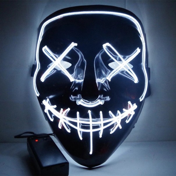 Halloweenska svietiaca maska biela
