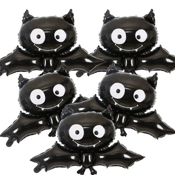 Halloweenské fóliové balónky Roztomilý balónek s netopýry Nafukovací dekorace na halloweenskou párty Veselý halloweenský balónek pro děti 34 x 38 cm 5 1