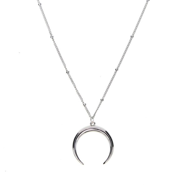 Halsband av halvmåne för kvinnor M66 silver