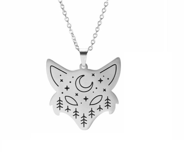 Halsband med djurhänge silver 3