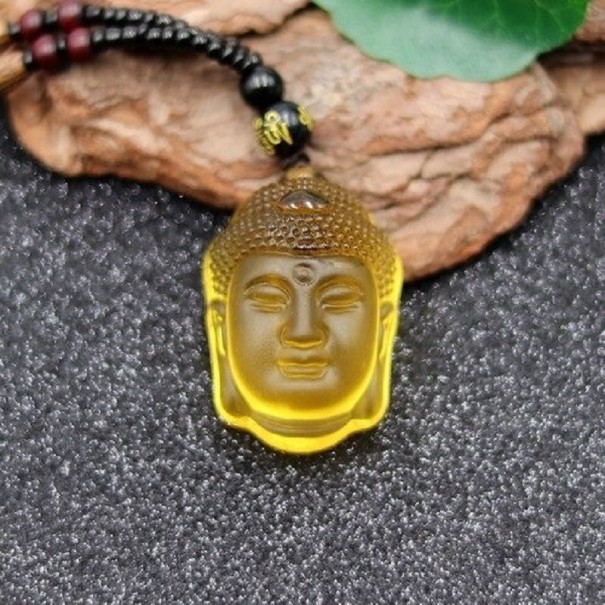 Halskette mit Buddha D526 gelb