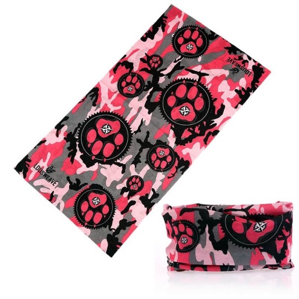 Halstørklæde med camouflagemønster rosa