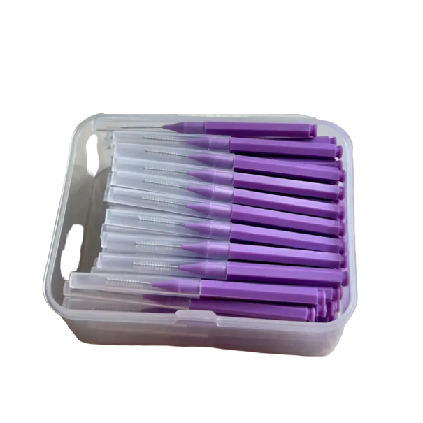 Hammasväliharja 0,7 mm Hammasväliharjasetti 80 kpl violetti