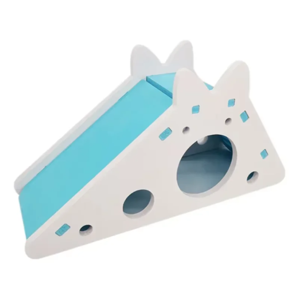 Hámor a hörcsög 18,3 x 7 x 9,7 cm Színes műanyag ház csúszdával és lépcsővel Játékok rágcsálóknak Kiegészítők ketrecekhez Szórakozás hörcsögöknek fehér