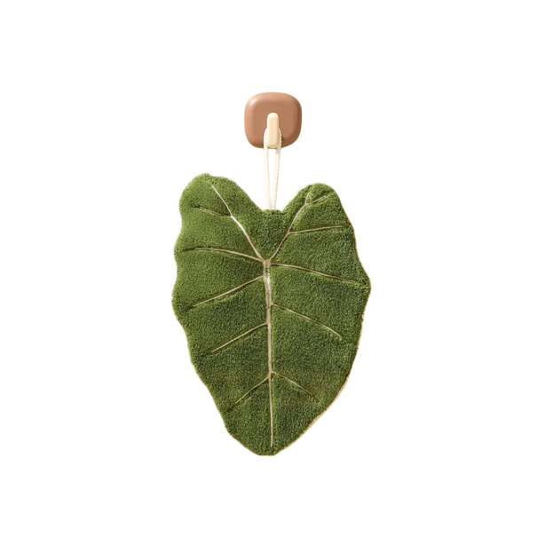 Hand Towel 28 x 20 cm Soft Polyester Kitchen and Bathroom Towel with Leaf Pattern Double Layer 1