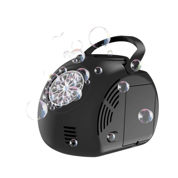 Handbetriebene elektrische Seifenblasenmaschine mit Lichteffekt 10 Öffnungen 15,4 x 8,9 x 10,9 cm für 4x AA Batterien Für Partys, Feiern und Outdoor-Shows schwarz