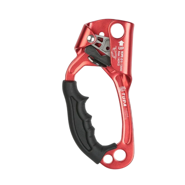 Handblokkeerder voor klimtouw 8–13 mm Linkerhand Veiligheidsklimapparaat 140 kg Draagvermogen Klimmen Uitrusting 9x19 cm rood