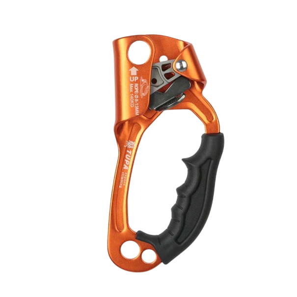 Handblokker voor klimtouw 8–13 mm Rechterhand Veiligheidsklimuitrusting Blokkeringsapparaat Draagvermogen 140 kg 9x19 cm oranje