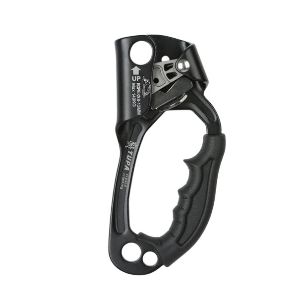 Handblokker voor klimtouw 8–13 mm Rechterhand Veiligheidsklimuitrusting Blokkeringsapparaat Draagvermogen 140 kg 9x19 cm zwart