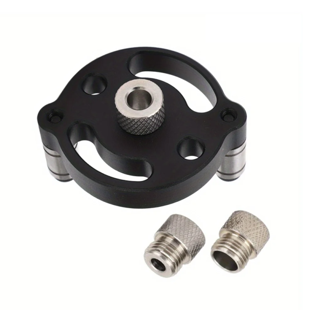 Håndboringsguide til lige huller 6/8/10 mm Centerlokator til brædder Aluminiumlegering 6061 Værktøj til træ max bredde 46 mm sort