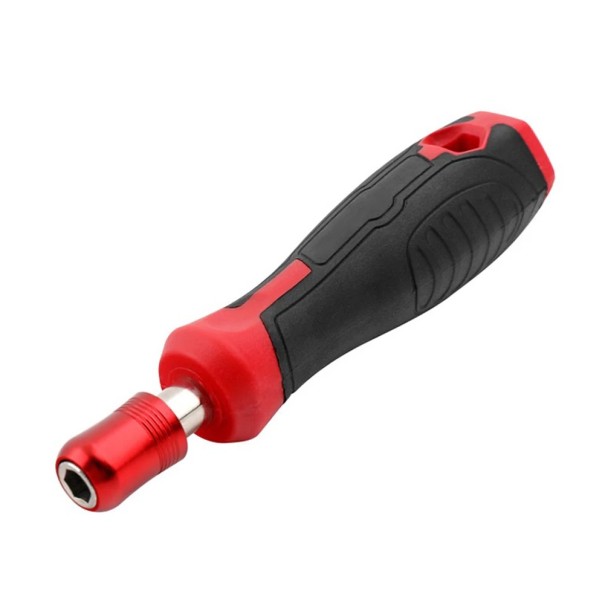 Handgriff für 6,35 mm Bits mit Schnellspannmechanismus und Anti-Rutsch-Beschichtung, Länge 135 mm, rot oder blau rot