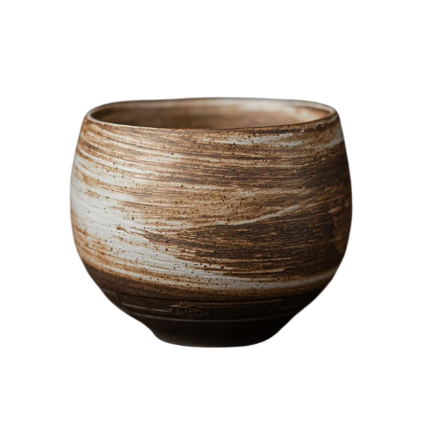 Handmade 80ml Stoneware Tea Cup in Japanese Style Ancient Tranquil Tea Cup 6.2×5 cm Shadow White Zen Ceramic Bowl 1