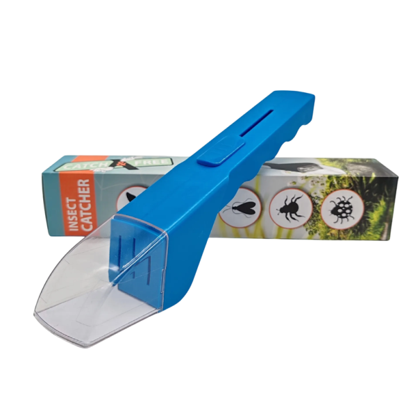 Handmatige insectenvanger 27 cm Veilige vangst van spinnen en insecten Milde vangst zonder doden Ecologische hulp uit ABS en PVC kunststof blauw