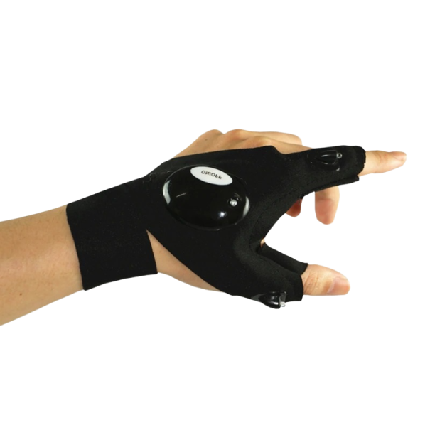 Handschuhe mit LED-Licht an der linken Hand 1