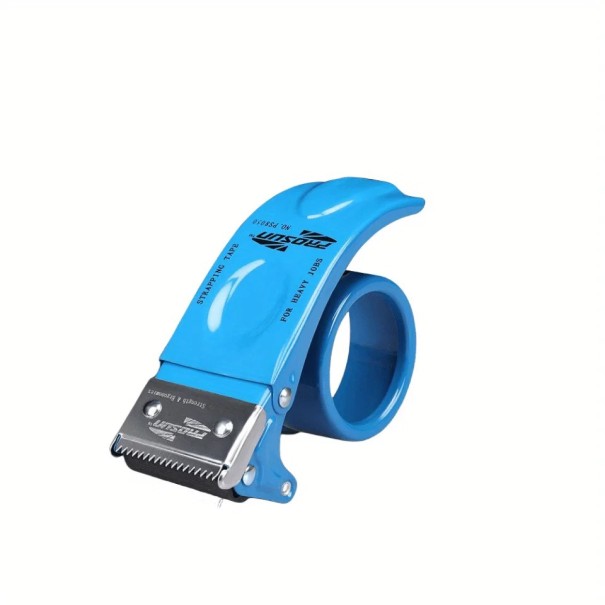 Handspender für Klebeband metallischer Schwerlastanwendung mit automatischem Schneiden und Verschließen für effizientes Verpacken von Kartons 7,87×16×5,33 cm blau