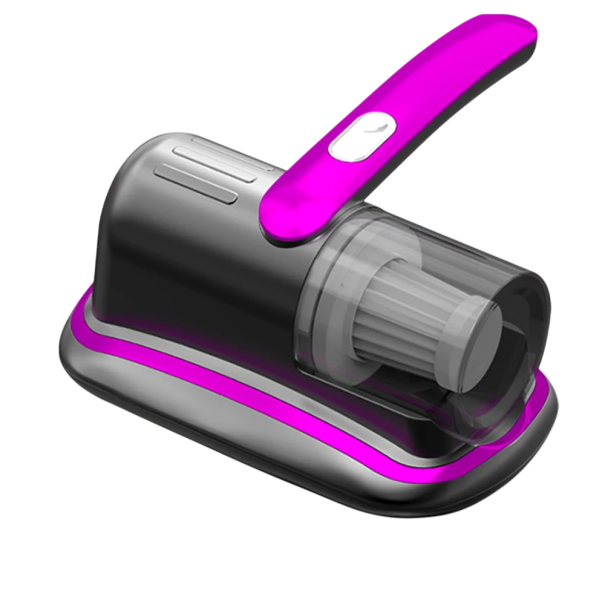 Handstaubsauger für Matratzen Kabelloser Betrieb Saugkraft 12 kPa UV-C Licht Ultraschallvibrationen HEPA-Filter Für Bett, Sofa und Autositze rosa