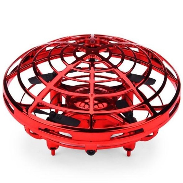 Håndstyret flyvende UFO-drone rød
