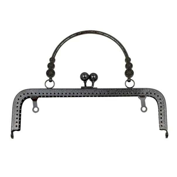 Handtasframe 20 cm Metaalframe met handvat Handvat voor handtassen Sluitframe voor het maken van handtassen Component voor naaien zwart