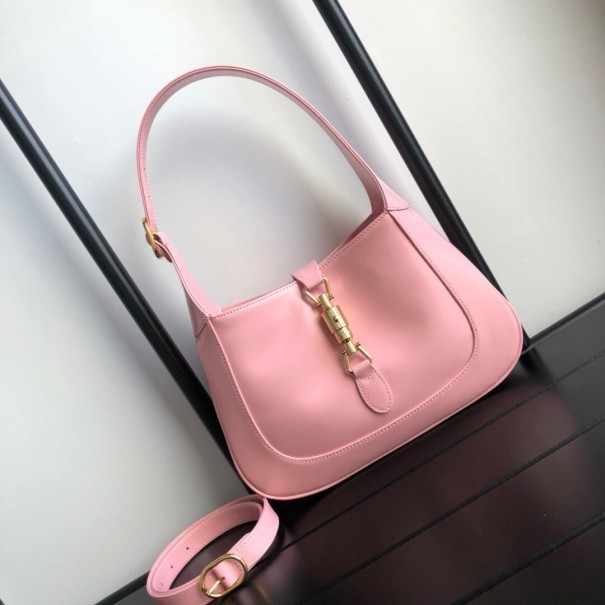 Handväska i läder för kvinnor M1261 rosa L