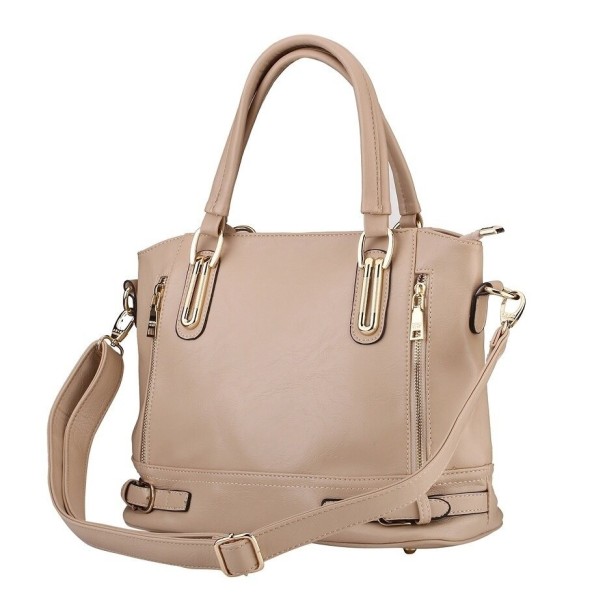 Handväska i läder för kvinnor M1585 beige
