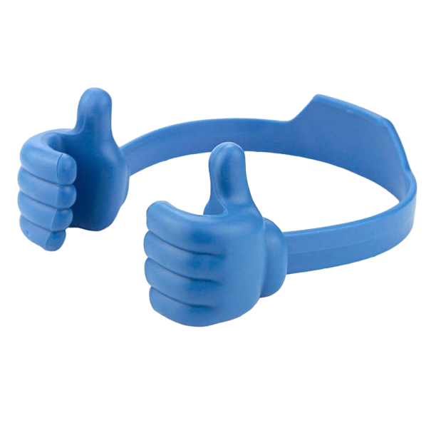 Handvormige mobiele telefoonstandaard blauw