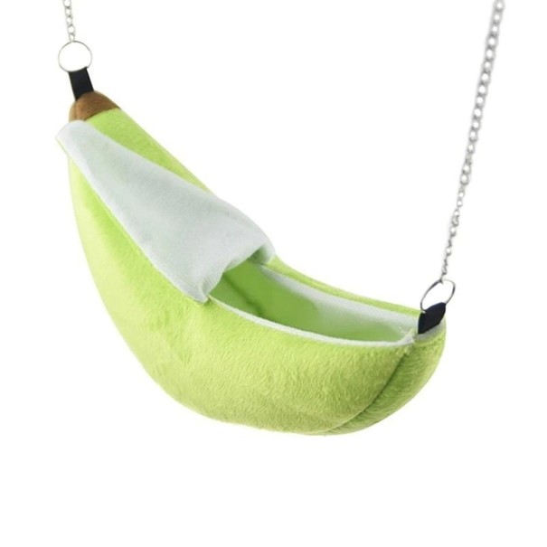 Hangbed voor knaagdieren in de vorm van een banaan groen
