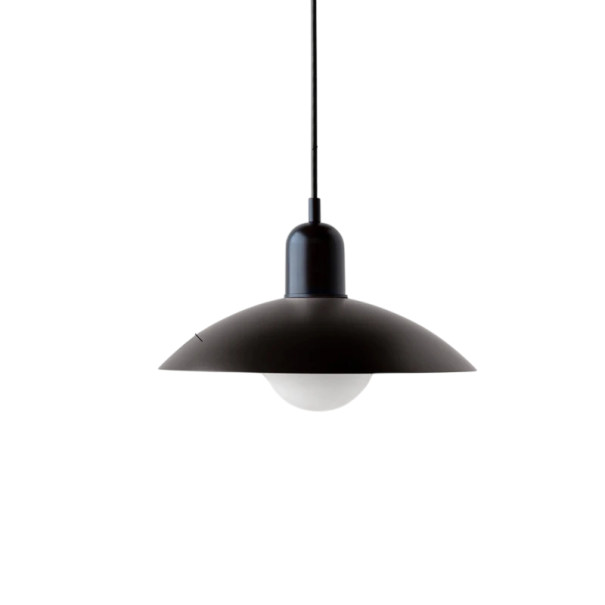 Hängelampe minimalistisches schwarzes Platten-Schirm Durchmesser 32 cm Höhe 22 cm Kabel 120 cm Metall Fassung E27 für Küche und Wohnzimmer schwarz