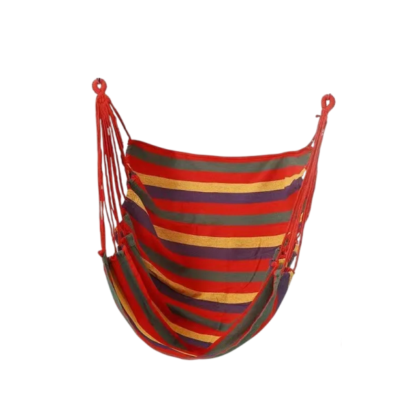 Hängematte aus Baumwolle mit Aufhängungen zum Aufhängen 130x100 cm aus Nylon für den Außenbereich für Garten, Terrasse, Balkon und Innenräume zum Entspannen rot