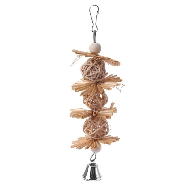 Hangend rotan vogel speelgoed C869 lichtbruin