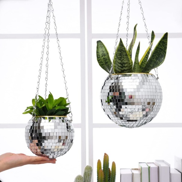 Hangende bloempot discobal 2 stuks