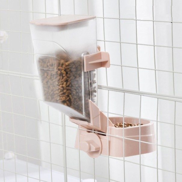 Hangende drinkbak met kom roze