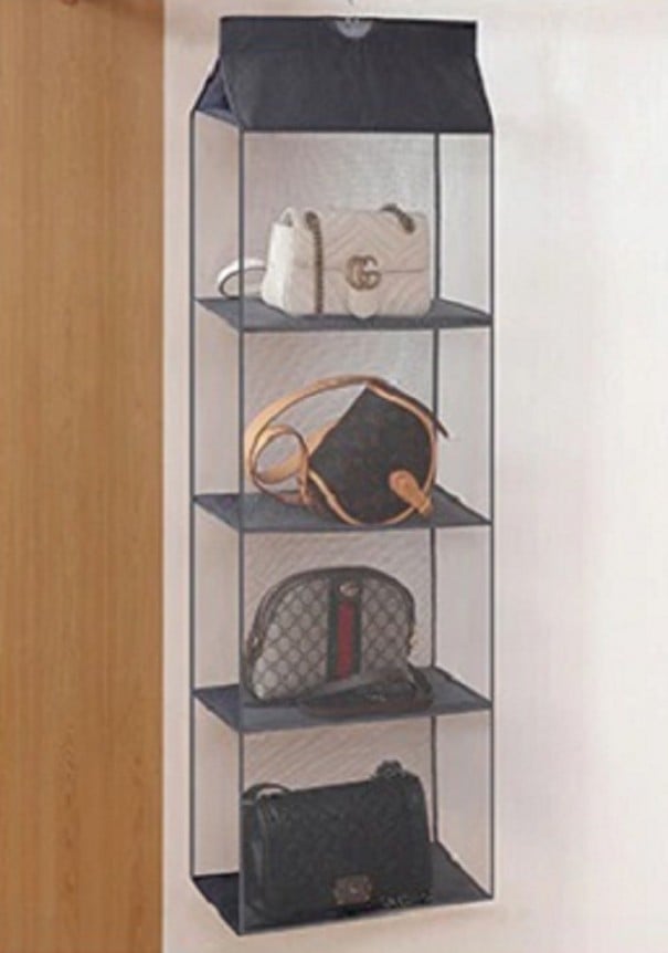Hangende handtas organizer grijs L