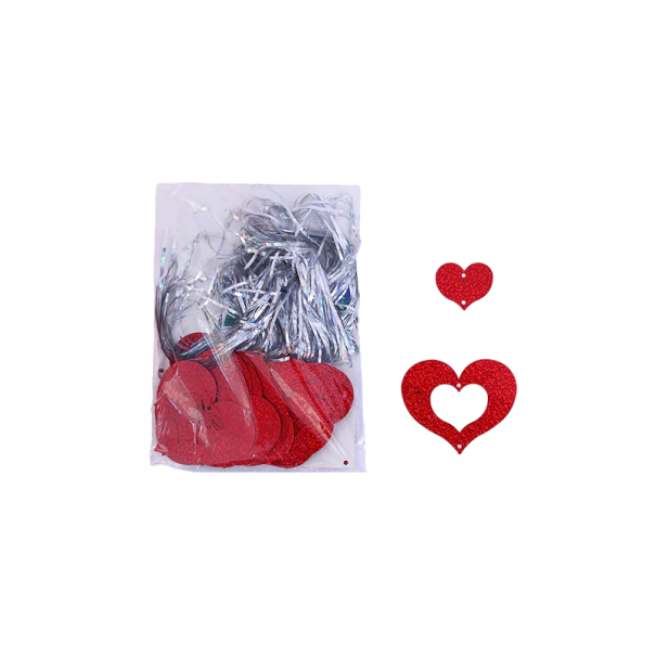 Hangende hartdecoratie 100 stuks rood