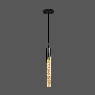 Hängende LED-Lampe mit Acrylröhre und Blaseneffekt im Nordic-Stil, 3W, Röhrenhöhe 33 cm, für das Wohnzimmer oder Schlafzimmer schwarz