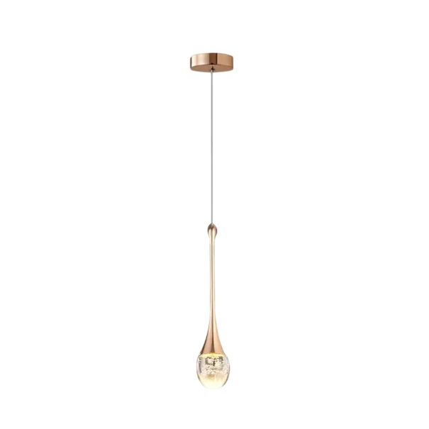 Hängende LED-Leuchte in Tropfenform mit blasenförmigem Acryl im Nordic-Stil, warmweiß, 5 W, Höhe 34 cm, für Schlafzimmer oder über Esstisch