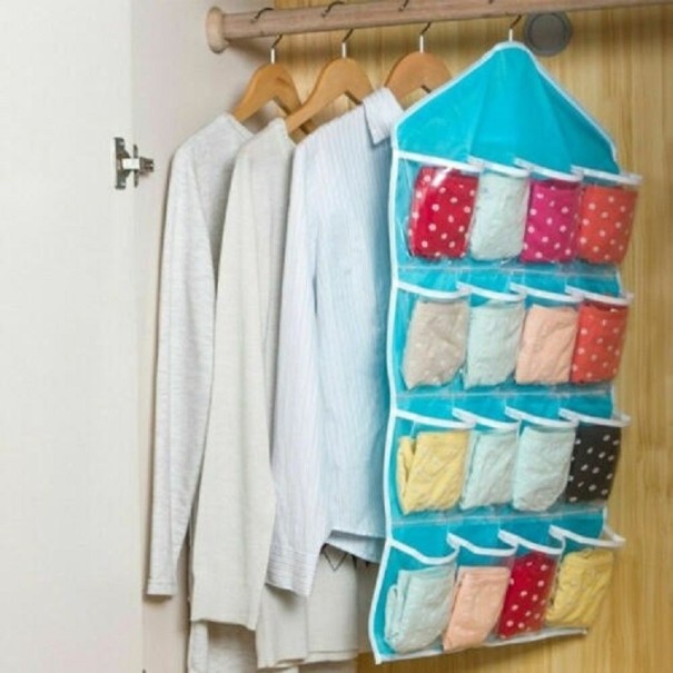 Hangende ondergoed organizer blauw