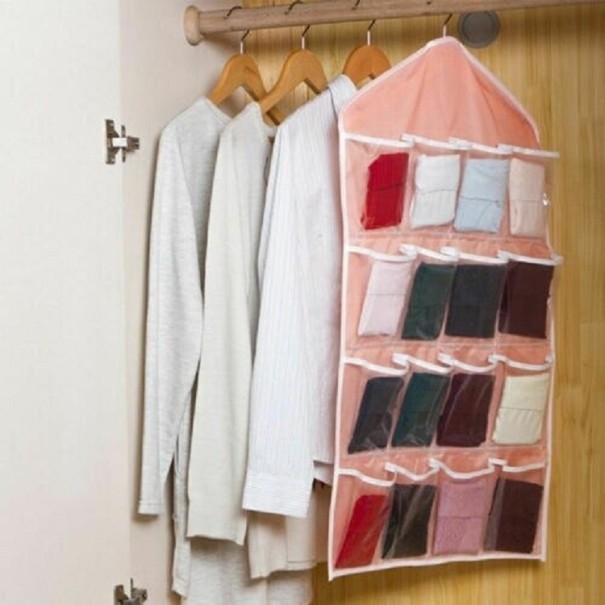 Hangende ondergoed organizer roze