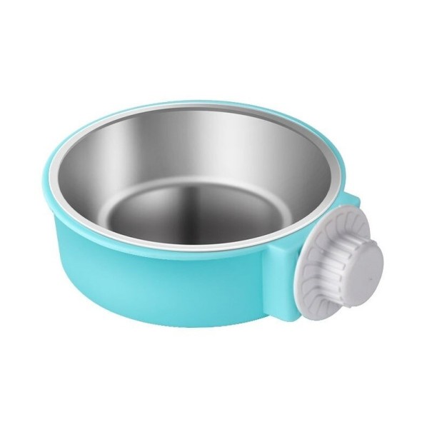 Hangende roestvrijstalen kom voor de kooi blauw 13 cm